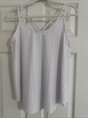 Eyelet Double-Strap Women's Tank Top in White